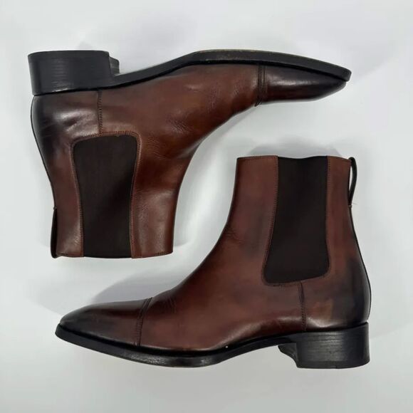 Tom Ford Elkan Cap Brown Leather Chelsea Boots Made In Italy Size 11M main image 7